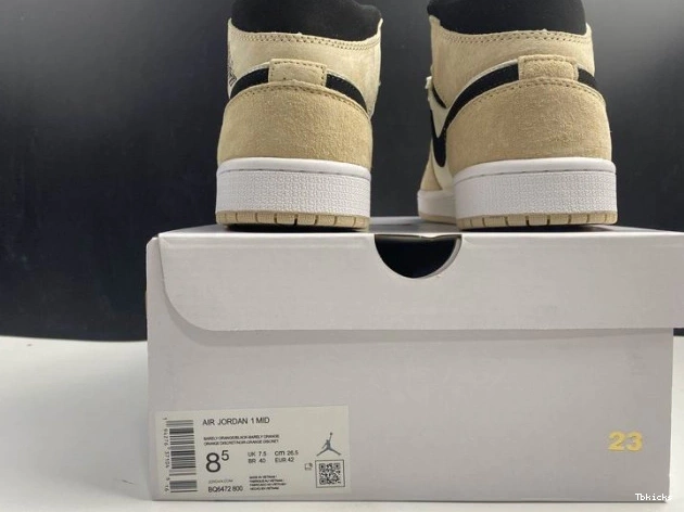 Rep TBK Jordan 'Barely -800 Orange' BQ6472 Air 1 Mid 0709